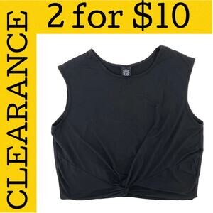 🟡 black twist front not crop top